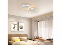 GOECO-Lámpara LED de Techo Doble Redonda de Aluminio, Lámpara Moderna de 36W-54x30x30 CM-4000K, Luz Neutra blanca, Iluminación Interio - details 3