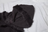 Chal de mujer para mantenerse caliente en otoño e invierno, capa de color sólido, suéter de punto de capucha - details 4