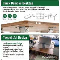 Mesa de Camping Plegable de bambú de 100 x 72 cm para 4 a 6 Personas, Marco Estable de Aluminio, 3 Alturas Ajustables con Bolsa de Transporte para jardín, Picnic, Camping - details 4