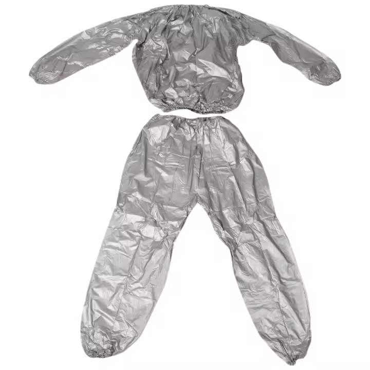 Traje de Sauna de alta resistencia para pérdida de peso, Fitness, sudor, ejercicio, gimnasio, antidesgarro, plata, XL - 1