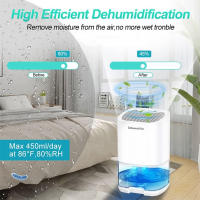 Deshumidificador y purificador de aire 2 en 1, Deshumidificador silencioso que absorbe la humedad, Deshumidificador eléctrico - details 2