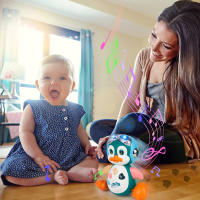 Baby Crawling Toys Musical Penguin Infant Moving Walking Dancing Toys with Light Toddler Interactive Development Tummy Time Gift - details 0