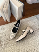Francés retro tacón grueso Mary Jane zapatos nueva falda de hadas con viento de noche diamantes de imitación tacón medio zapatos individuales - details 2