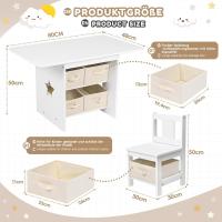 Mesa Infantil con 2 Sillas Muebles de Estar para Habitación de Niños con Espacio de Almacenamiento - details 3