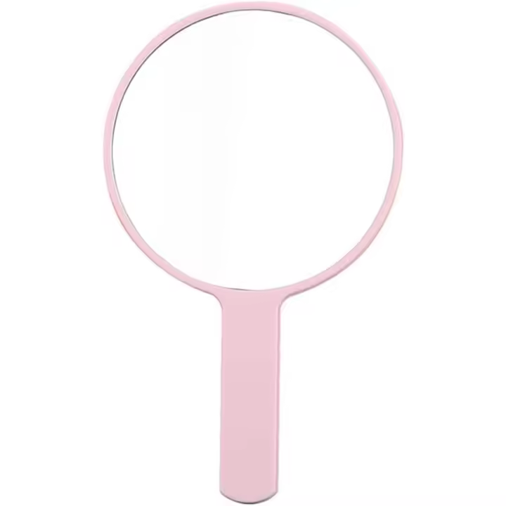 Espejo redondo de mano para maquillaje, accesorio de plástico para viaje, 1 unidad - 1