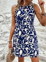 Ropa de día bohemia estampada de verano para mujer, vestidos de vacaciones sin mangas a la moda, chalecos de fiesta informales con cuello redondo, vestidos de talla grande - details 0