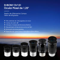 SVBONY SV131 Telescópico Ocular 1.25mm PLOSSL PL Telescópico Astronómico de 4 Elementos con Campo de Visión de 48 Grados Marca Svbony - details 1