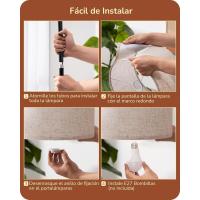 Pantalla de Lino Beige, Casquillo E27, Compatible con Varias Bombillas, 160cm Lámpara de Arco Negra con Pantalla Ajustable para Dormitorio, Salón, Oficina - details 6