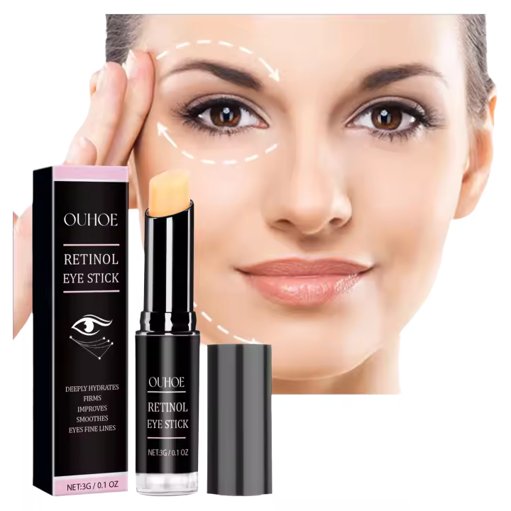 OUHOE Retinol Eye Stick Reducción de Ojeras, Adelgazamiento de Piel, Promoción de Piel Suave y Delicada Herramienta de Cuidado de la Piel Facial - 1