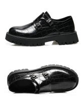 Nuevos zapatos de cuero, zapatos casuales de plataforma para hombre, zapatos de cuero con hebilla de moda. - details 10