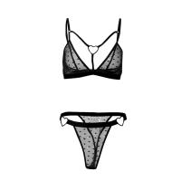 Conjunto de encaje de malla erótica para mujer, sujetador transparente Sexy, conjuntos de bragas, lencería Sensual, Conjunto de sujetador sin costuras negro - details 5