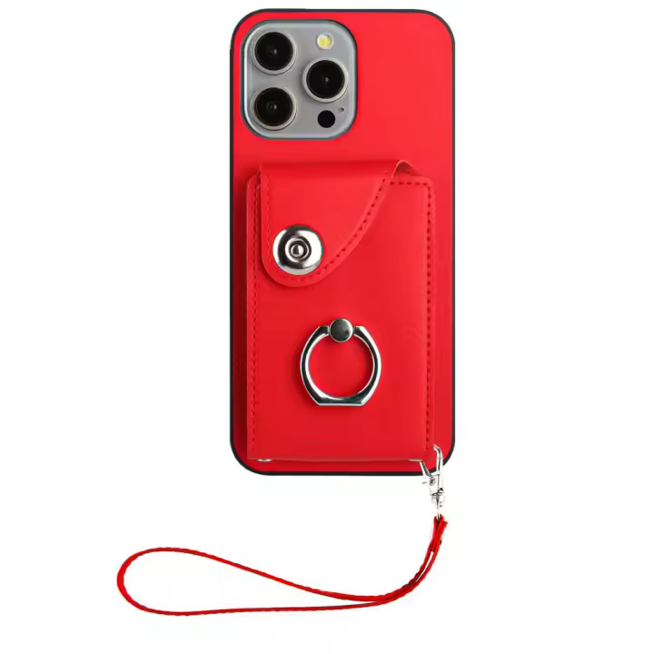 Funda de cuero tipo billetera para Samsung Galaxy S24, S23, S22, Ultra Plus, S21, FE, S20 Lite, carcasa anticaída para tarjetas, con correa para soporte de anillo - 1