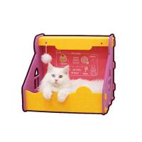 Nido de gato de fieltro de seguridad multifunción, casa para gatos semicerrada, no ocupante, plegable, resistente a los arañazos, caja de papel para cachorros - details 10