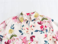 OUWU- Bazaleas Store Camisas y blusas elegantes Traf Camisa linda con estampado floral para mujer Blusa oficial con botones de satén - details 5