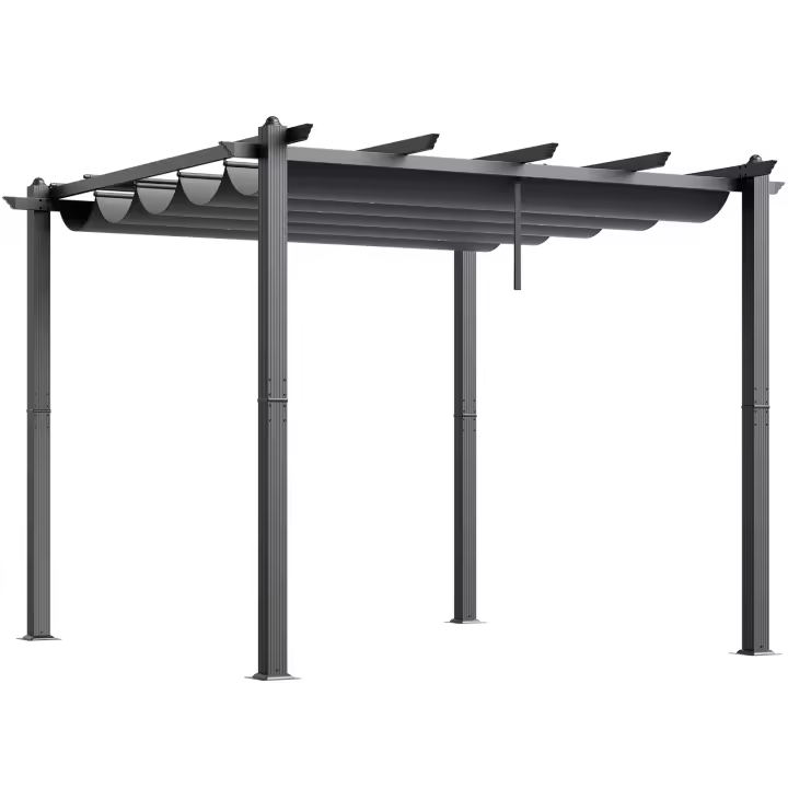 SucceBuy Pérgola retráctil para exteriores con dosel, sombrilla moderna de aluminio para patios, jardines, terrazas y patios traseros - 1
