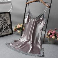 Camisón de satén chino para mujer, ropa de dormir Sexy, bata de baño de encaje, vestido de noche informal para el hogar, novedad de verano - details 10