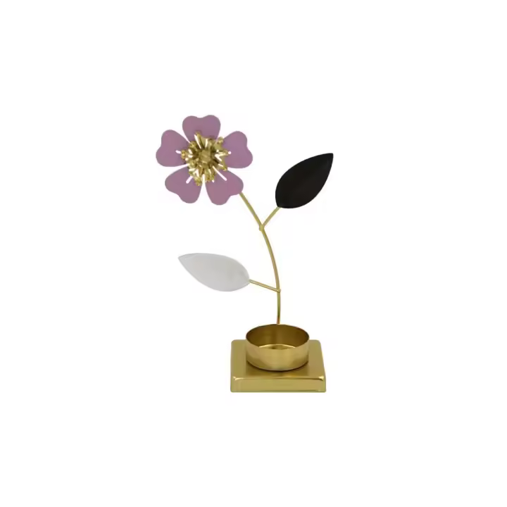 Portavelas Floral creativo de hierro, soporte decorativo único de mariposa y flor, portavelas de Metal romántico, mesa de comedor - 1