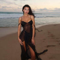 BUNO-Vestidos largos transparentes de malla para mujer, cintas sexys lisas, tirantes con abertura lateral, Vestidos atractivos, bata de vacaciones para mujer - details 1