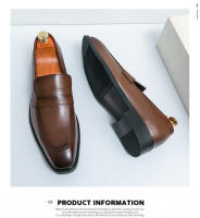 Zapatos de cuero con diseño de pie sonriente a la moda para hombre, versión coreana, zapatos de cuero pequeños formales. - details 6