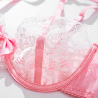 Lencería Sexy para mujer, conjunto de sujetador de encaje con realce, ropa interior, disfraz de sirvienta con aros - details 8