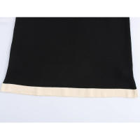 Vestido corto de punto con cuello polo y mangas hasta el codo para mujer, estilo vintage, con parches negros, mini vestido informal de otoño. - details 7