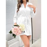 Pijamas de verano para mujer, estilo europeo y americano, delantal de gasa, albornoz sexy, vestido tejido a mano de seda helada. - details 7