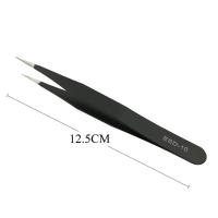 Pinzas rectas y curvadas de acero inoxidable, herramienta de extensión de pestañas, herramientas de maquillaje para pestañas postizas, 1 unidad - details 2