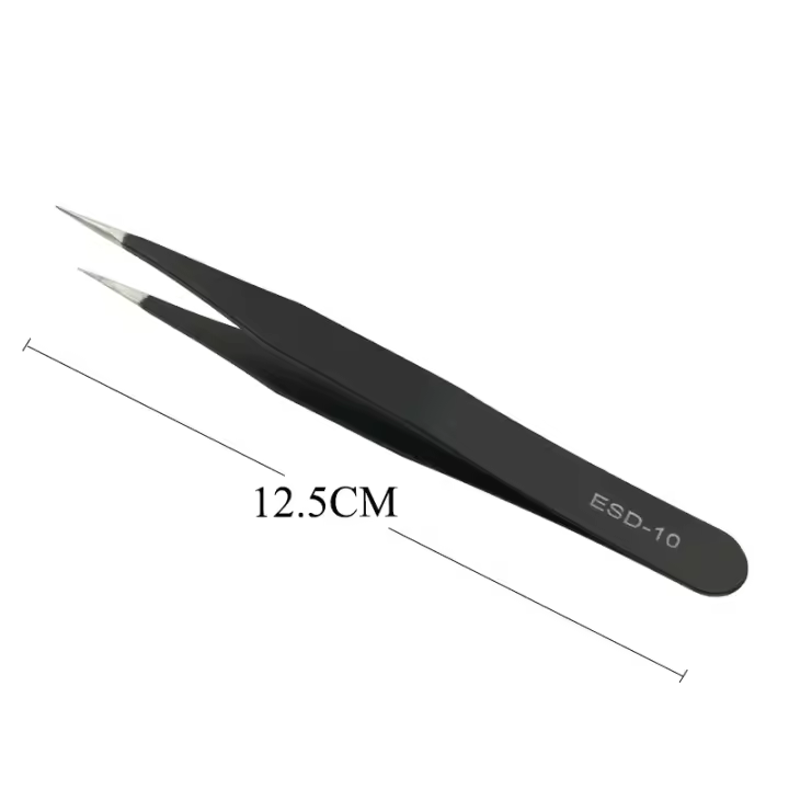 Pinzas Rectas y Curvas de Acero Inoxidable Herramienta de Extensión de Pestañas - 1