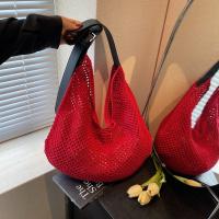 Bolso de hombro, bolso de punto ahuecado, bolso de hilo de algodón, bolso de mano de ganchillo, bolso de paja de playa bohemio de gran capacidad para estudiantes - details 6