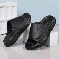 Zapatillas de Cuero de Verano para Hombre Zapatillas de Casa con Plataforma, Baño Interior, Sandalias de Playa de Suela Suave Antideslizante, Chanclas Deslizantes para Exteriores - details 1