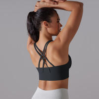 Hamidou-Sujetador de Yoga con espalda cruzada para mujer, ropa interior deportiva absorbente de golpes, correas de hombro cruzadas, Top corto de Fitness, deportes a prueba de golpes - details 24