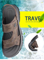Nuevos Sandalias de Verano 2025 para Hombres Versátiles, Frescos, Antideslizantes, Zapatillas de Playa de Suela Suave - details 0