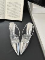 Bolsa de tacón fino de charol puntiagudo cabeza media zapatillas mujer desgaste nueva plata tacón alto medio Toller zapatos individuales - details 35