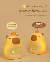 Luz Led nocturna de capibara, reloj despertador Digital recargable de silicona, lámpara de mesa regulable, sincronización, carga USB, regalo de cumpleaños para niños - details 3