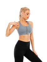 Top corto de manga corta para mujer, camisa deportiva de Yoga, color azul gris - details 2