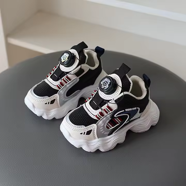 Zapatillas de deporte Primavera y otoño nuevos zapatos transpirables para niños Botón giratorio informal Zapatos para niños Zapatos para papá - 1