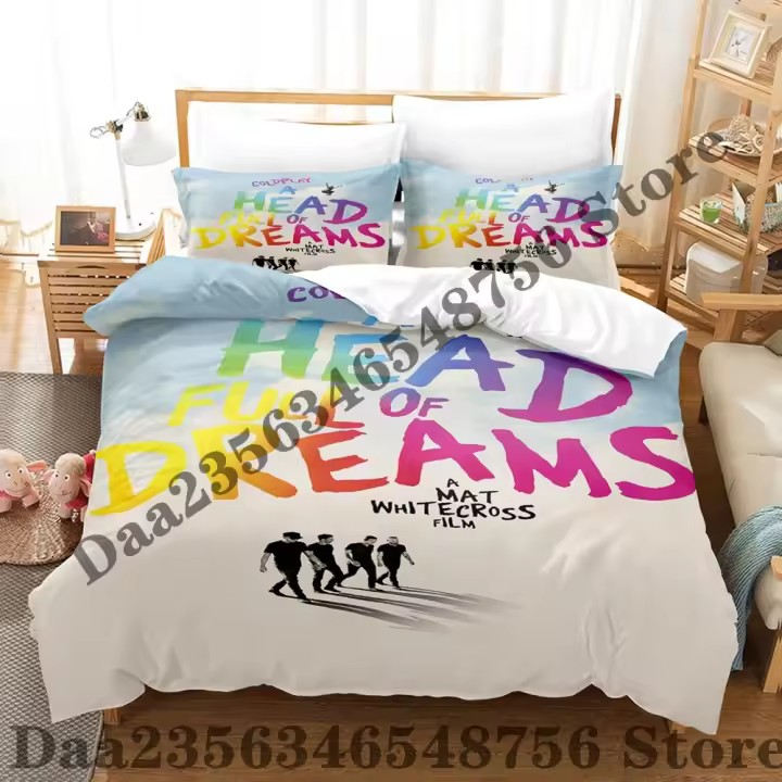 Juego de Ropa de Cama Coldplay con Estampado 3D de Anime Tamaño de Cama Sнгle, Twin, Full, King - 1