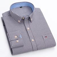 Camisas Oxford 100% algodón para hombre, nueva gran oferta, ropa informal de manga larga a rayas con botones suaves a cuadros, ropa Formal para hombre de talla grande 7XL 6XL - details 13