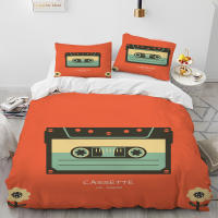Juego de Ropa de Cama con Música Retro y Nostálgica Funda de Edredón y Funda de Almohada para Cama King Queen Tamaño - details 5