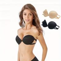 Sujetador Bandeau sin tirantes recortado, cómodo y transpirable, Push Up, para el día a día - details 0