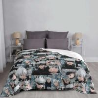 Gojo Satoru Collage Manga mantas Coral polar felpa verano Jujutsu Kaisen manta suave para sofá Oficina ropa de cama - details 4