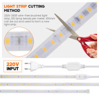 Tira de luces LED de 220V, cinta de lámpara Flexible de alto brillo, resistente al agua, con interruptor, para decoración de cocina, jardín y habitación al aire libre, 2835 - details 5