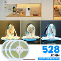 Cinta LED COB DC12 24V de Alta Densidad para Iluminación Lineal 528Leds/m XUNATA Tinta de Decoración de Habitación Natural Blanca Cálida - details 9