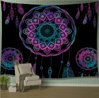 Atrapasueños De Luna psicodélica, tapiz de plumas, Hippie, Mandala bohemio grande, tela de pared, alfombra, decoración de techo para habitación - details 4