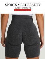 Mallas deportivas para glúteos color melocotón para mujer, pantalones cortos deportivos ajustados para correr, pantalones de tres puntos a la cadera, pantalones cortos de Yoga sin costuras de cintura alta - details 1