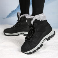2024 nieve con botas Martin de terciopelo grueso con cordones zapatos de algodón para mujer viajes al aire libre informales grandes - details 4