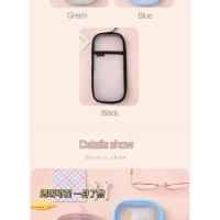 Estuche de lápices transparente de malla impermeable, bolsa de gran capacidad, papelería estética coreana, suministros escolares para niñas - details 3