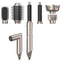 Nuevo peine de aire caliente multifuncional seis en uno secador de pelo plegable rizador peine de peinado automático peine de pelo liso - details 0