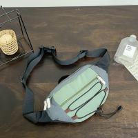 Bolso de pecho para hombre con contraste de Color de retales, riñonera de nailon Y2k para exteriores, bandolera con correa ajustable, bolso deportivo para caminar y montar - details 10