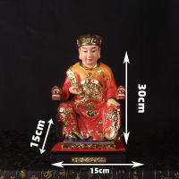Resina de cuerpo dorado chapada en oro de 12 pulgadas con nombre del maestro pintado y estatua de Buda del dios de la estufa - details 4